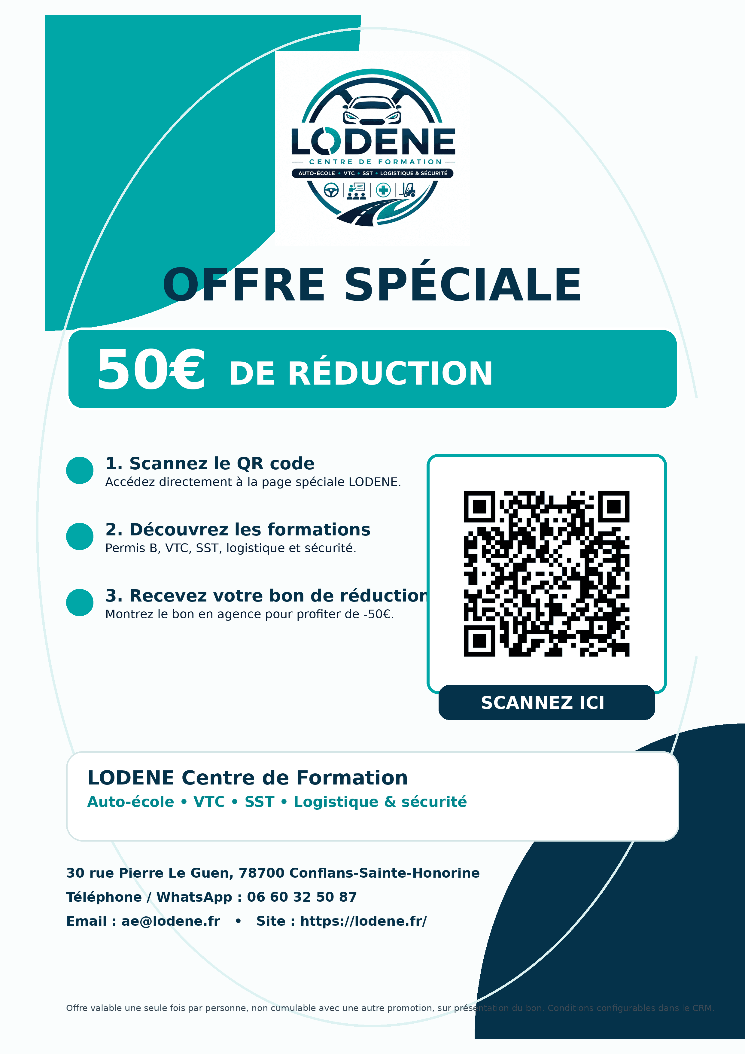 Affiche LODENE offre spéciale 50 euros de réduction