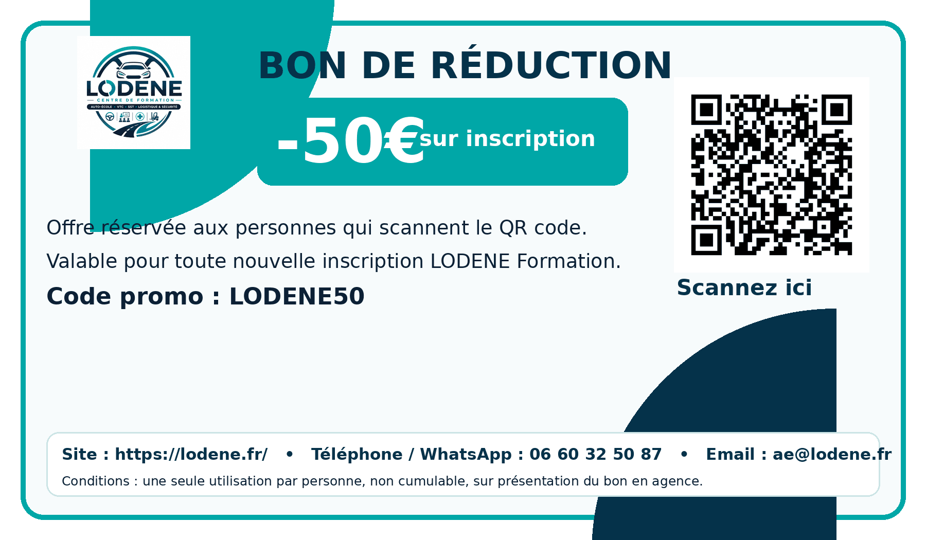 Bon de réduction LODENE de 50 euros